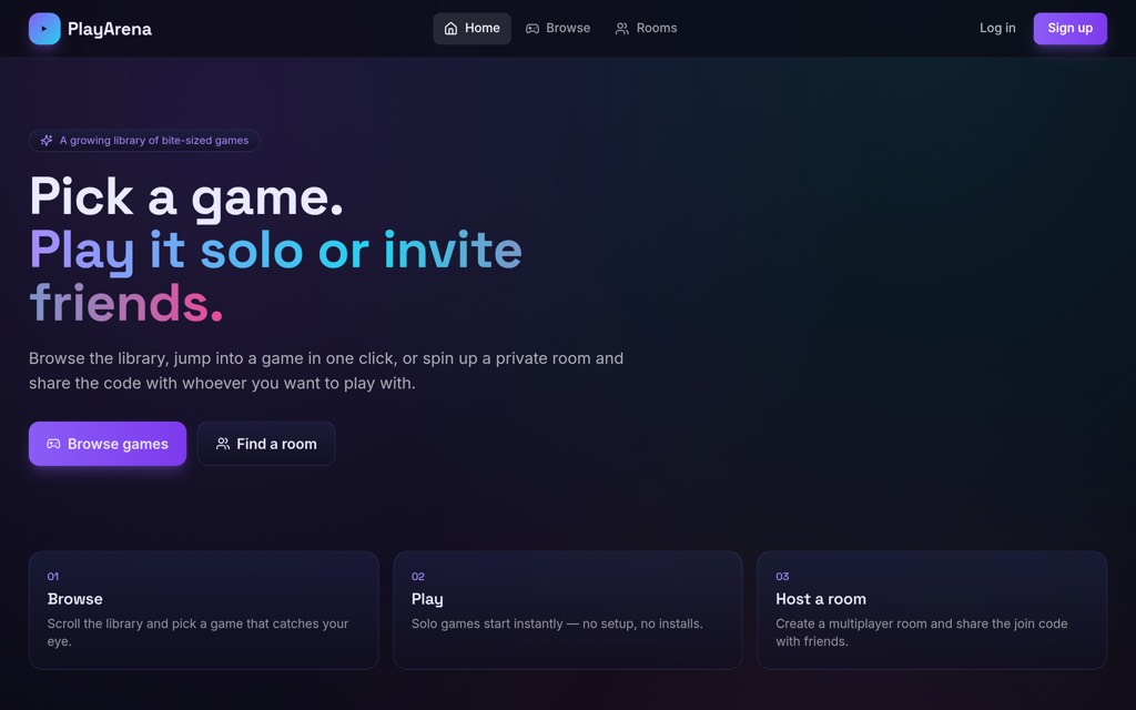 Play Arena, built with Pentoggle
